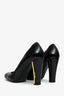 Pre-loved Chanel™ Black Patent Logo Block Heel Size 39