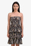 Isabel Marant Etoile Black Ruffle Patterned Sleeveless Mini Dress Size 34