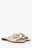 Gucci Cream Leather Interlocking GG Sandals Size 36