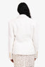 Balmain White Tweed Double Breasted Blazer With Gold Buttons Size 40