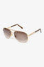 Louis Vuitton Gold Tone Metal Frame Aviator Sunglasses