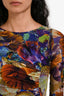 Fuzzi Multicolour Floral Long Sleeve Midi Dress Size XS