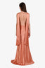 Sau Lee Terracotta Satin Open Back 'Priscilla' Gown Size 2