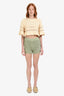 Brunello Cucinelli Sage Green Knit Cotton Crochet Shorts Size 12 Kids