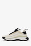 Pre-Loved Chanel™ White/Yellow Interlocking CC Logo Leather Sneakers Size 40.5