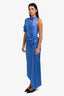 A.L.C Blue Single Draped Bunched Side 'Pia' Maxi Dress Size 6