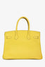 Sac Birkin 30 Hermès en cuir Epsom, coloris Lime/Gris Perle, 2011