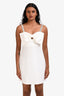 Self-Portrait White Crystal Strap Bow Mini Dress Size 4