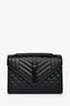 Saint Laurent 2022 Black Grained Leather Medium Envelope Shoulder Bag