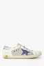 Golden Goose White/Silver/Blue Superstar Sneakers Size 38
