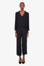 Pre-loved Chanel™ 02C Black Single Breasted Two-Piece Suit Size 42