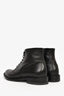 Saint Laurent Black Leather Lace Up Ankle Boots Size 38.5