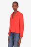 Pre-loved Chanel™ 99P Red Tweed Single Breasted Jacket Size 36