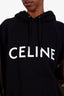 Celine Black Cotton Logo Camo Sleeve Hoodie Size L