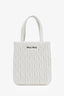 Miu Miu White Leather Top Handle Bag with Strap