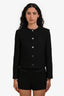 Theory Black Tweed Cropped Blazer Size 0