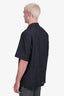 Versace Black Cotton Silk Blend Medusa Button Down SS Shirt Size 50 Mens