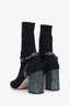 Miu Miu Black Glitter Accents Sock Boots Size 37