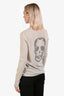 Zadig & Voltaire Beige Merino Wool V-Neck Skull Back Sweater Size M