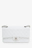 Pre-loved Chanel™ 2006-08 White Caviar Leather Medium Classic Double Flap Bag