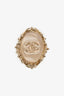 Pre-loved Chanel™ 2013 Gold Tone Resin CC Cocktail Ring Size 6.5