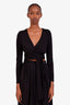 Alice & Olivia Black LS Wrap Top Size S