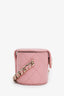 Pre-loved Chanel™ 2021 Pink Leather Mini Vanity Case Clutch Bag