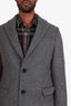 Raf Simons Grey/Blue/Black Mohair Coat Size 48 Mens