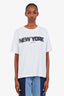 Anine Bing White Cotton 'New York' T-Shirt Size M