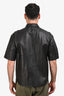 Frame Black Lamb Leather Modern Short Sleeve Zippered Shirt Size S Mens