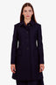 Burberry Navy Wool Cashmere Pea Coat Size 6