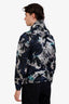 Burberry Green/Navy Camouflage Print Hooded Windbreaker Jacket Size 46 Men's