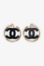 Pre-loved Chanel™ 2024 Black Resin CC Hoop Clip-on Earrings