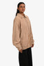 LAMARQUE Beige Suede Oversized Bomber Jacket Size XS