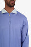 Loro Piana Purple Cotton Quarter Zip Sweater Size 50 Mens