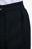Dries Van Noten Black Pinstripe Wool Blend Trousers Size 38