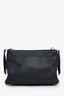Prada Black Leather Double Zip 'Vitello Daino' Crossbody Bag with Strap