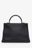 Hermès 2005 Black Fjord Leather Retourne Kelly 35 with Strap