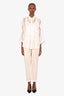 Brunello Cucinelli Cream Cotton Belted Pleated Pants Size 6