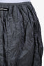 Miu Miu 2025 Grey Cotton Blend Crinkle 'Duchesse' Midi Skirt Size 36