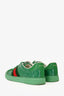 Gucci Green Coated Canvas GG Crystal Ace Sneakers Size 9