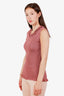 Dolce & Gabbana Pink Sparkle Knit Ruffle Sleeveless Top Size 40