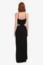 Lovers and Friends Black Flower Applique Side Slit Maxi Dress Size S