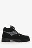 Louis Vuitton Black/Grey Suede Logo Lace Up Boots Size 8