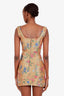 Priscavera Brown Floral Print Corset Mini Dress Size S