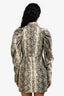 Rotate Birger Christensen Cream/Grey Faux Leather Python Pattern Dress Size 4 US