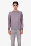 Loro Piana Purple Cashmere Silk Crew Neck Knit Sweater Size 50 Mens