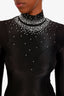 Paco Rabanne Black Embellished Turtleneck Top Size 34