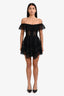 Charo Ruiz Ibiza Black Lace Crochet 'Vaina' Off-Shoulder Midi Dress Size XS