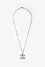 Pre-loved Chanel™ 2009 White/Gold Tone Enamel CC Pendant Necklace
